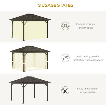 11.9 in x 9.8 in Aluminum Gazebo, Cream White