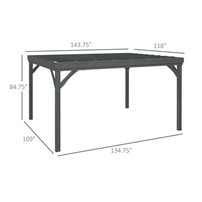 10 ft x 12 ft Wood Gazebo, Gray