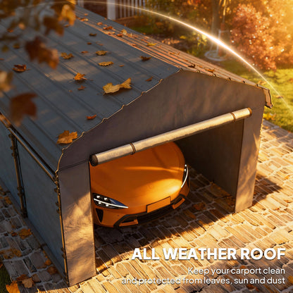 12 ft x 20 ft Plastic Carport, Dark Gray