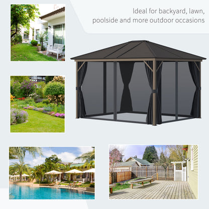10 ft x 12 ft Aluminum Gazebo, Dark Gray