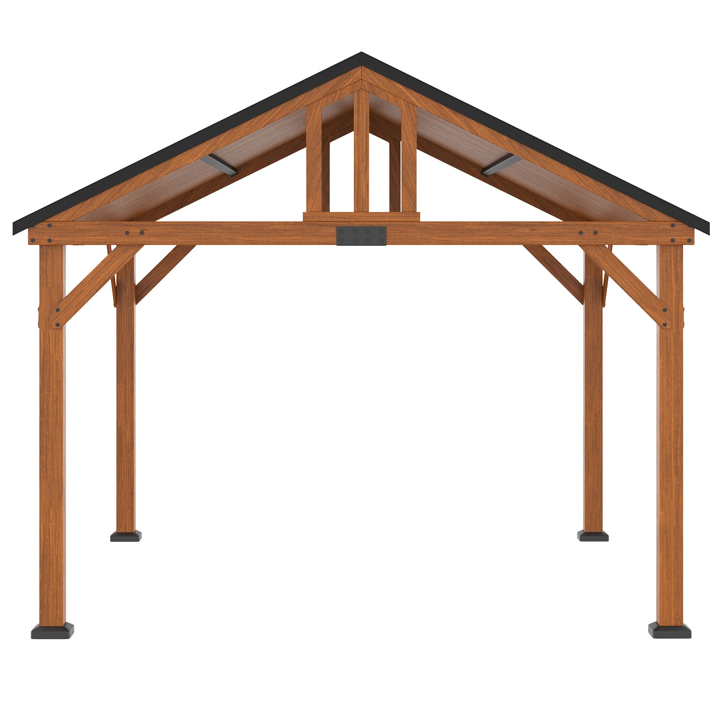 11 ft x 12 ft Wood Gazebo, Brown
