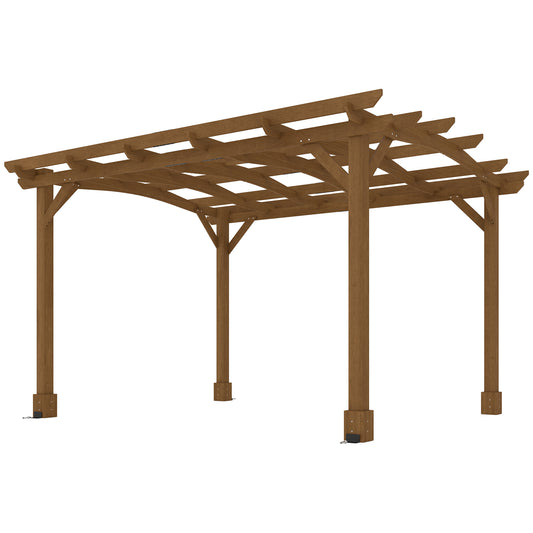 10 ft x 12 ft Wood Gazebo, Dark Brown
