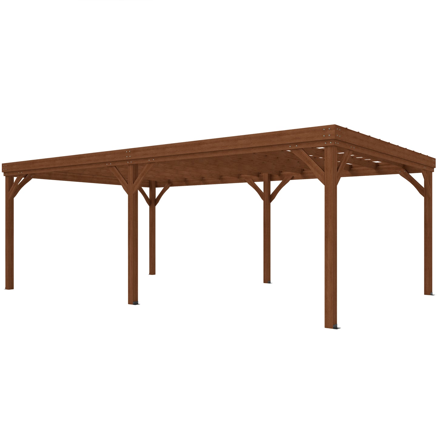 12 ft x 20 ft Wood Gazebo, Brown