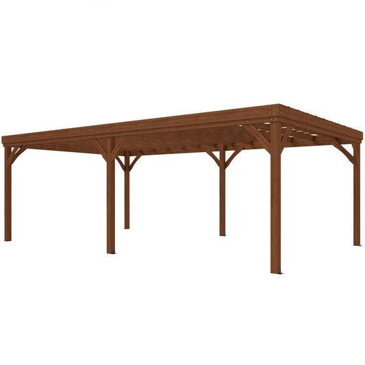 12 ft x 20 ft Wood Gazebo, Brown