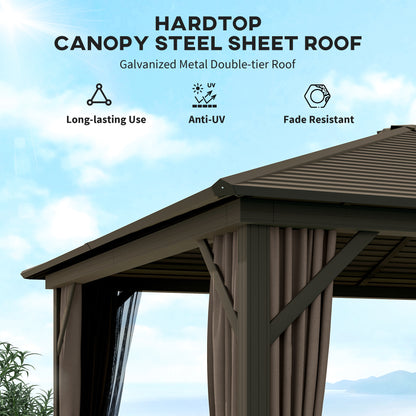 10 ft x 12 ft Aluminum Gazebo, Coffee