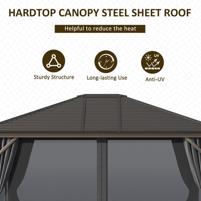 10 ft x 12 ft Aluminum Gazebo, Dark Gray
