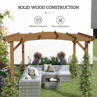 10 ft x 12 ft Wood Gazebo, Dark Brown
