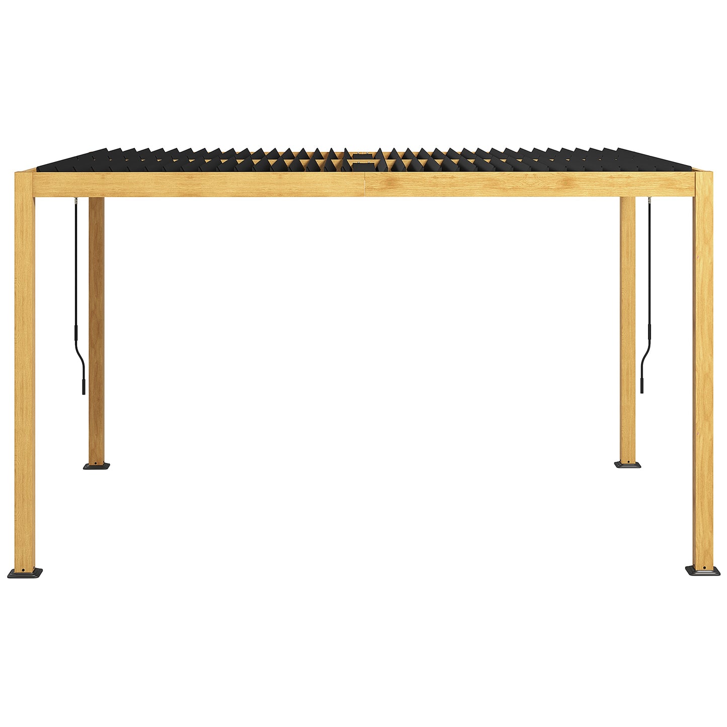 10 ft x 13 ft Aluminum Gazebo with Adjustable Height, Black, Natural