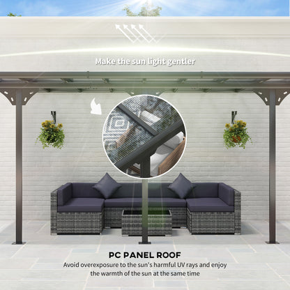 14.5 ft x 10 ft Aluminum Pergola, Gray