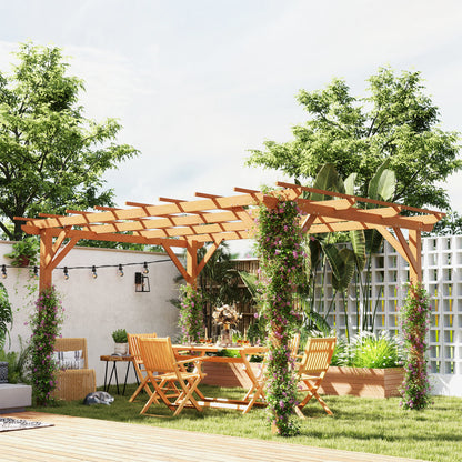 10 ft x 13 ft Wood Gazebo, Dark Brown