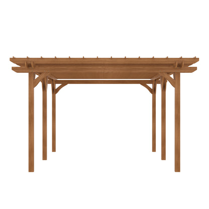 12 ft x 20 ft Wood Gazebo, Brown