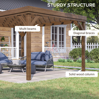 10 ft x 12 ft Wood Gazebo, Brown