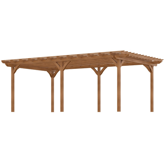 12 ft x 20 ft Wood Gazebo, Brown