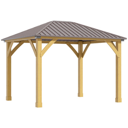 10 ft x 12 ft Aluminum Gazebo with Floor, Brown