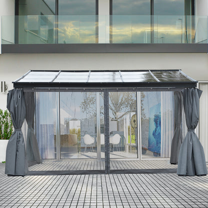 10 ft x 13 ft Aluminum Gazebo with Adjustable Height, Gray