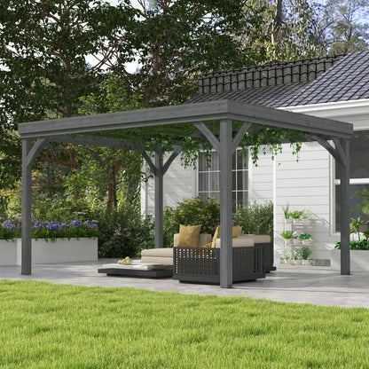 10 ft x 12 ft Wood Gazebo, Gray