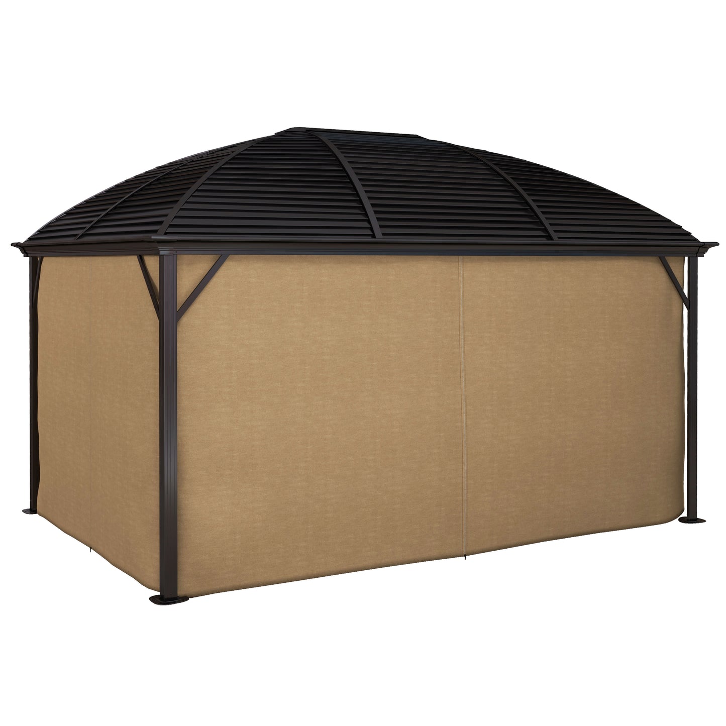 10 ft x 14 ft Aluminum Gazebo, Brown