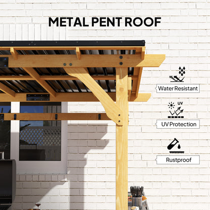 13 ft x 6 ft Metal Gazebo with Shelves, Natural