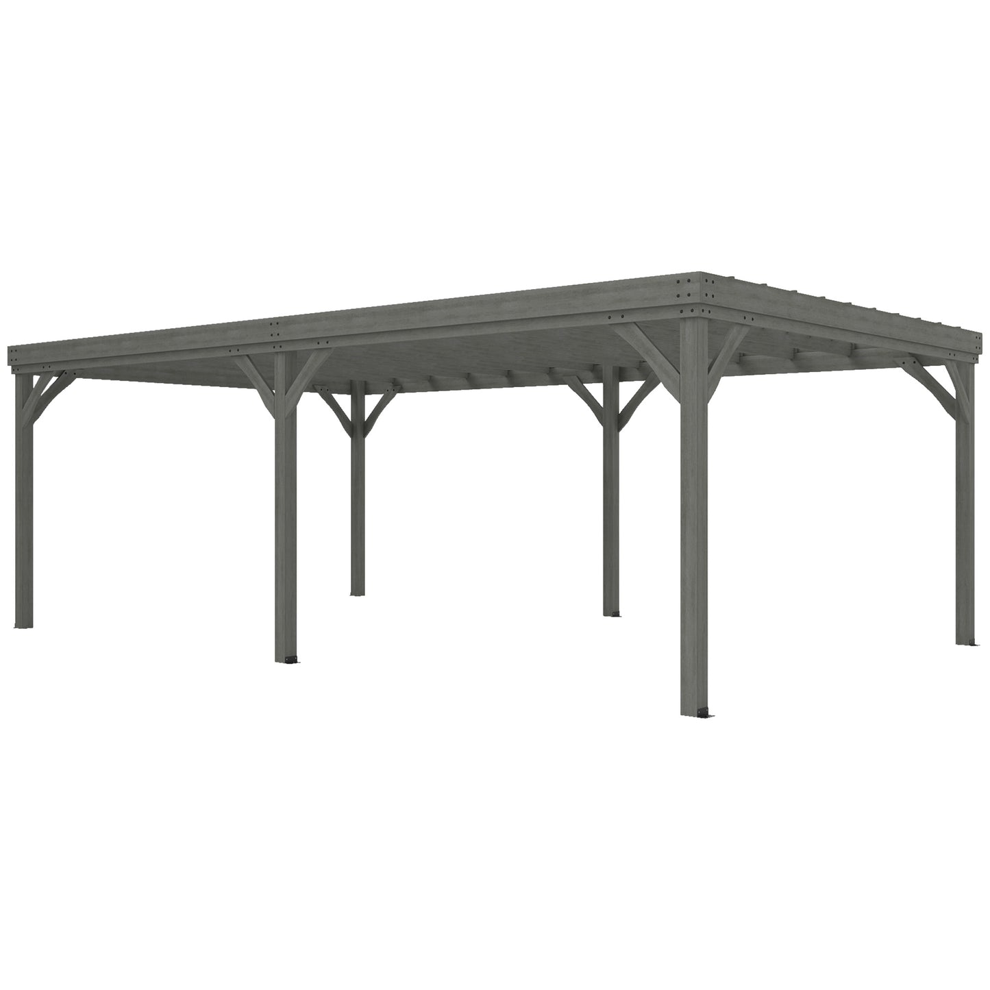 12 ft x 20 ft Wood Gazebo, Gray
