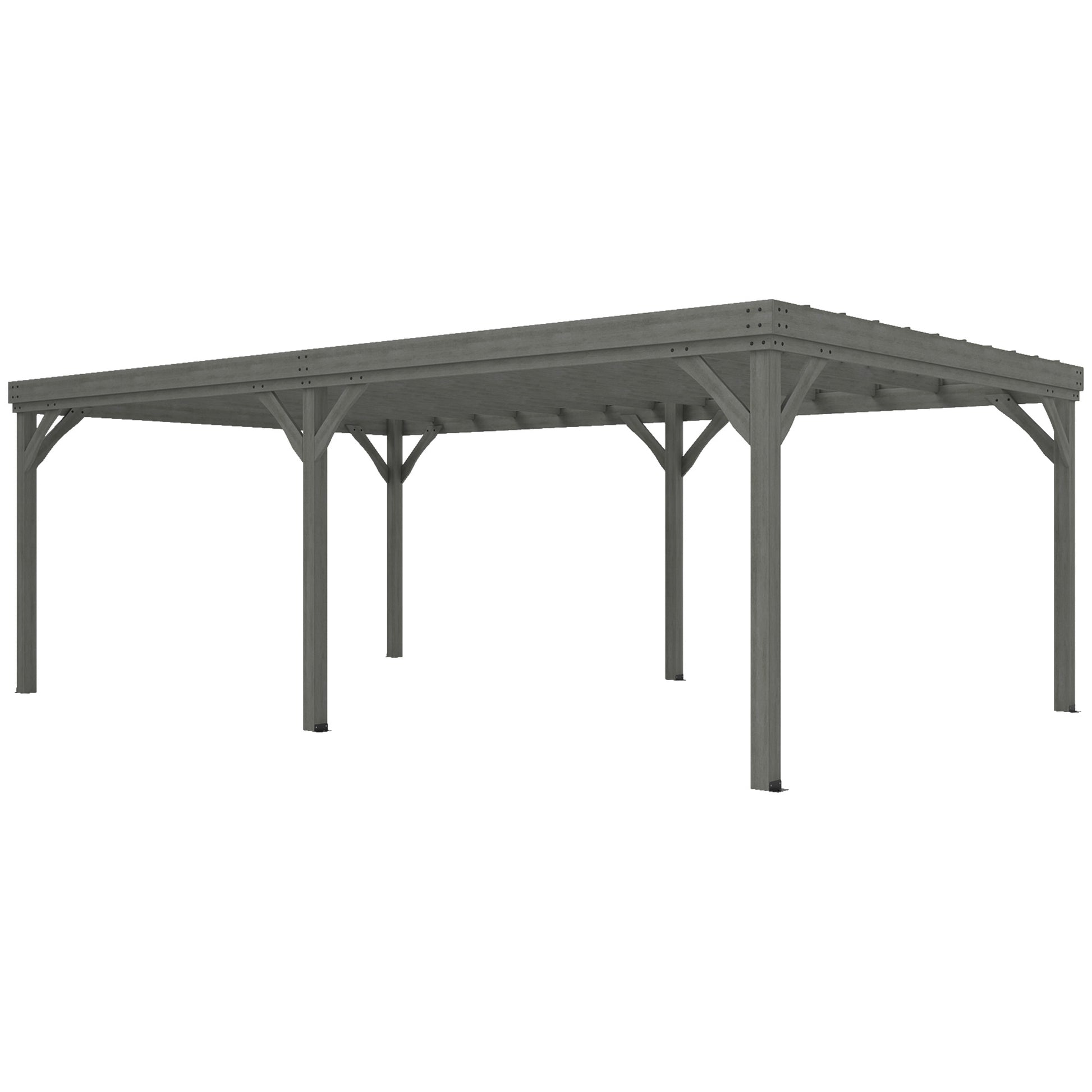 12 ft x 20 ft Wood Gazebo, Gray