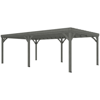 12 ft x 20 ft Wood Gazebo, Gray