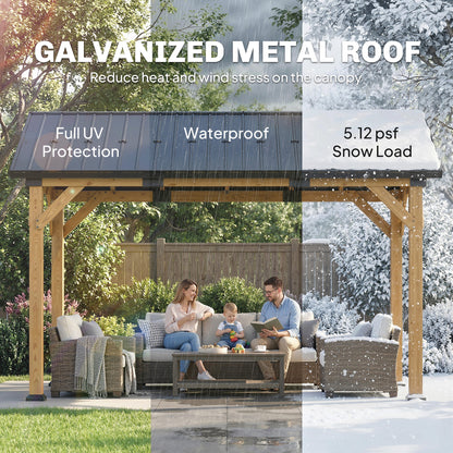 13 ft x 11 ft Metal Gazebo, Black