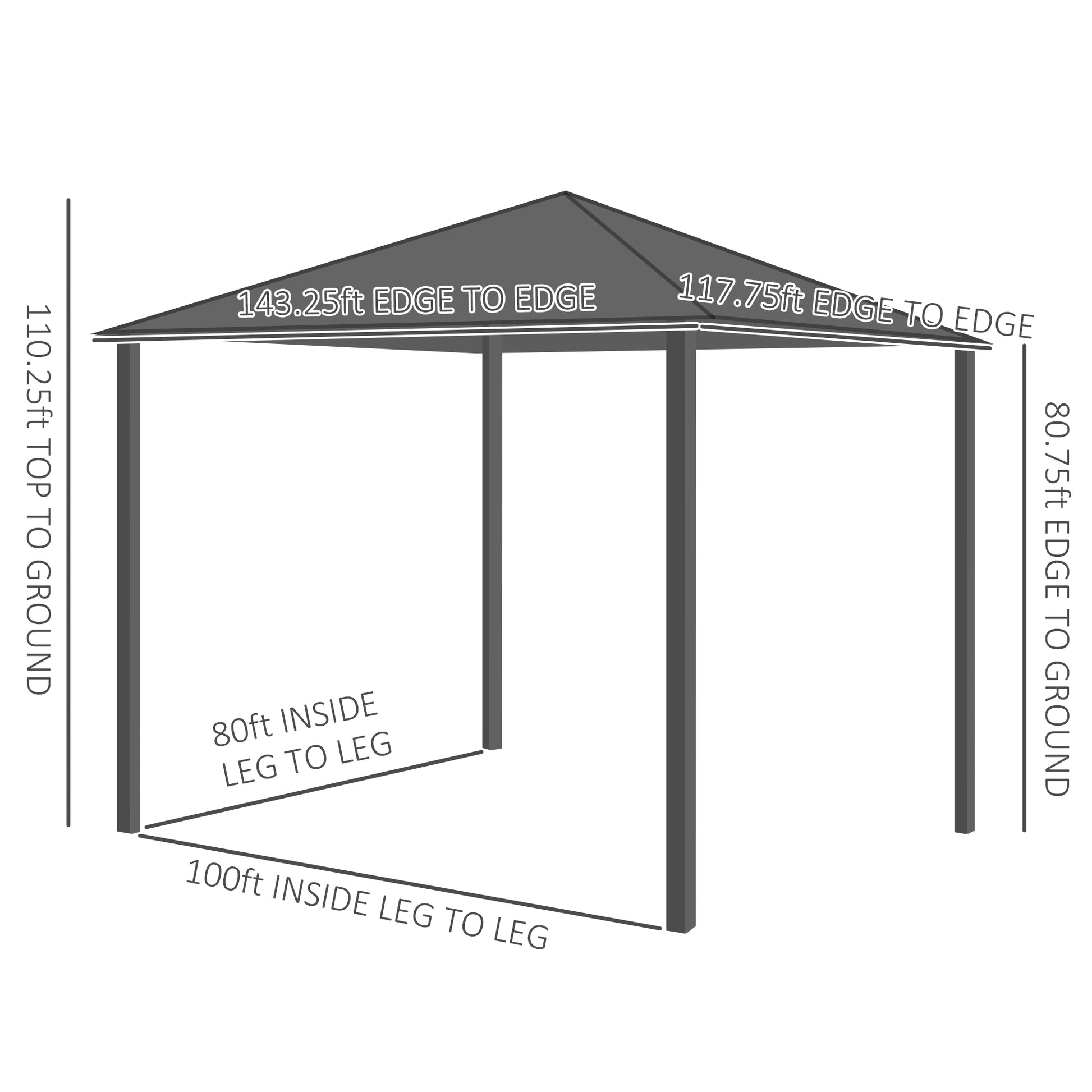 10 ft x 12 ft Metal Gazebo, Brown And Gray