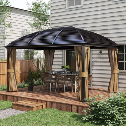 10 ft x 14 ft Aluminum Gazebo, Brown