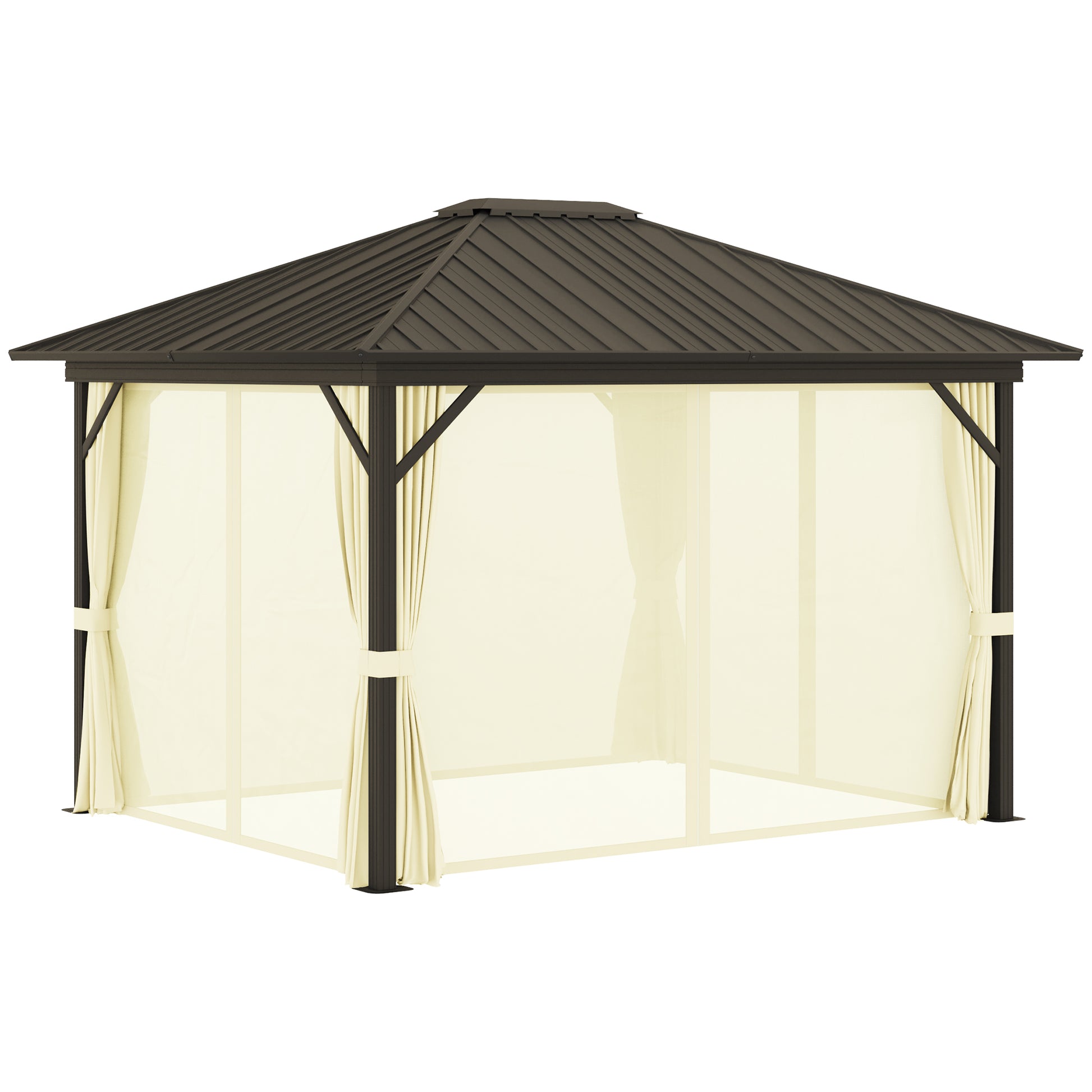 11.9 in x 9.8 in Aluminum Gazebo, Cream White