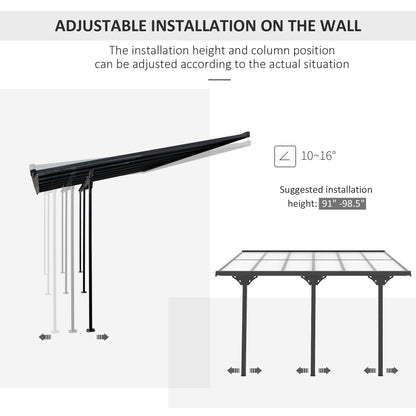 12 ft x 10 ft Aluminum Gazebo with Adjustable Height, Gray