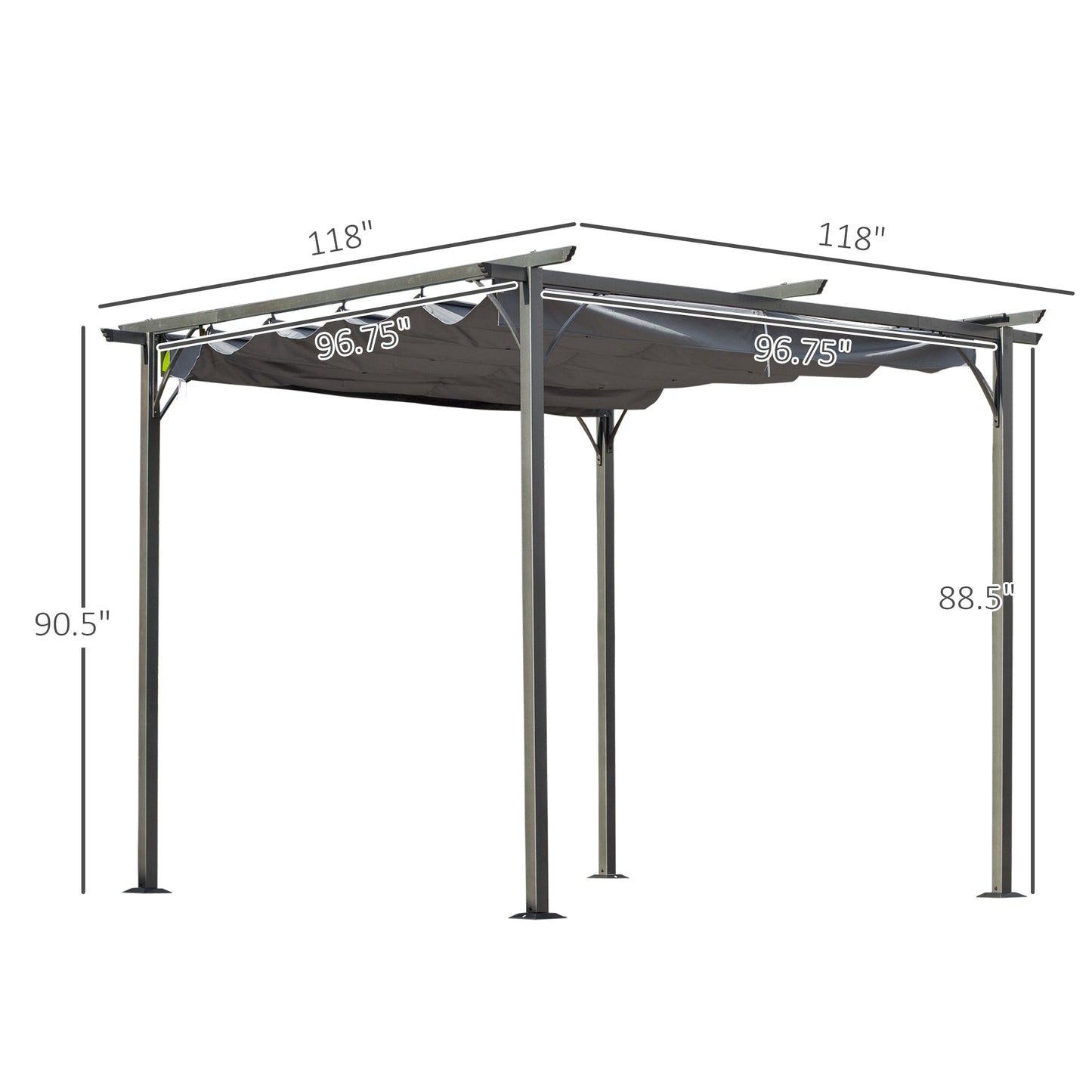 10 ft x 10 ft Metal Gazebo, Gray