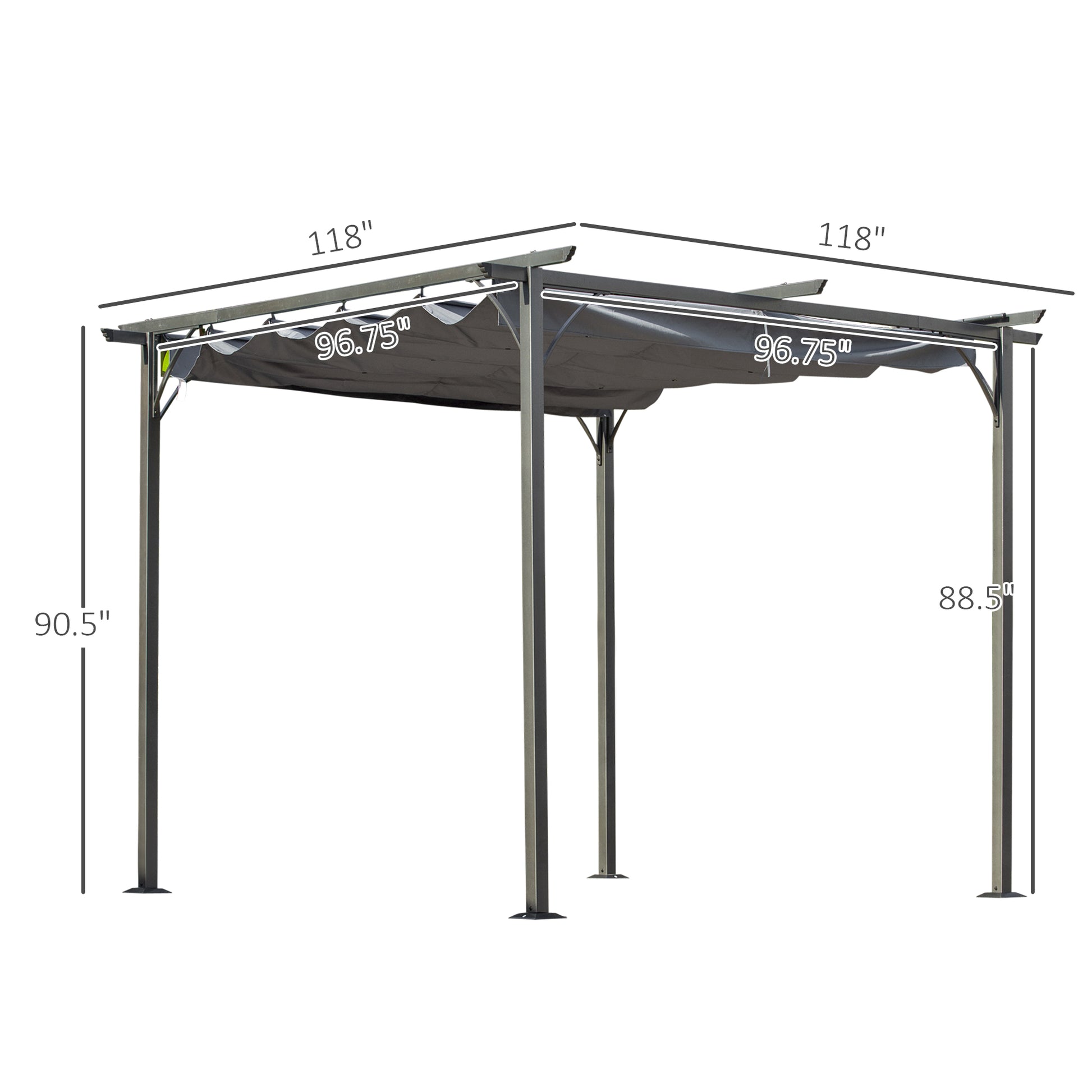 10 ft x 10 ft Metal Gazebo, Gray
