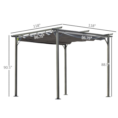 10 ft x 10 ft Metal Gazebo, Gray