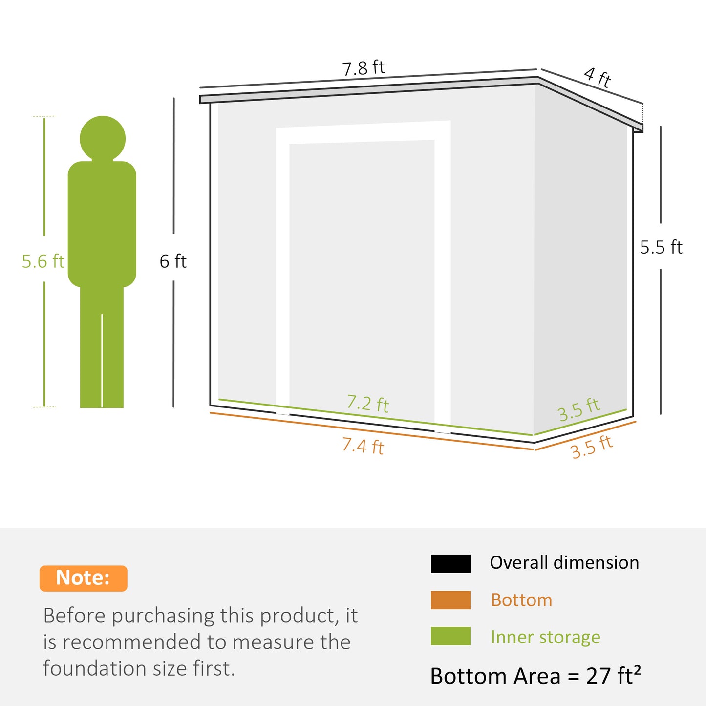 8 ft x 4 ft Plastic Storage Shed with Floor, Light Brown