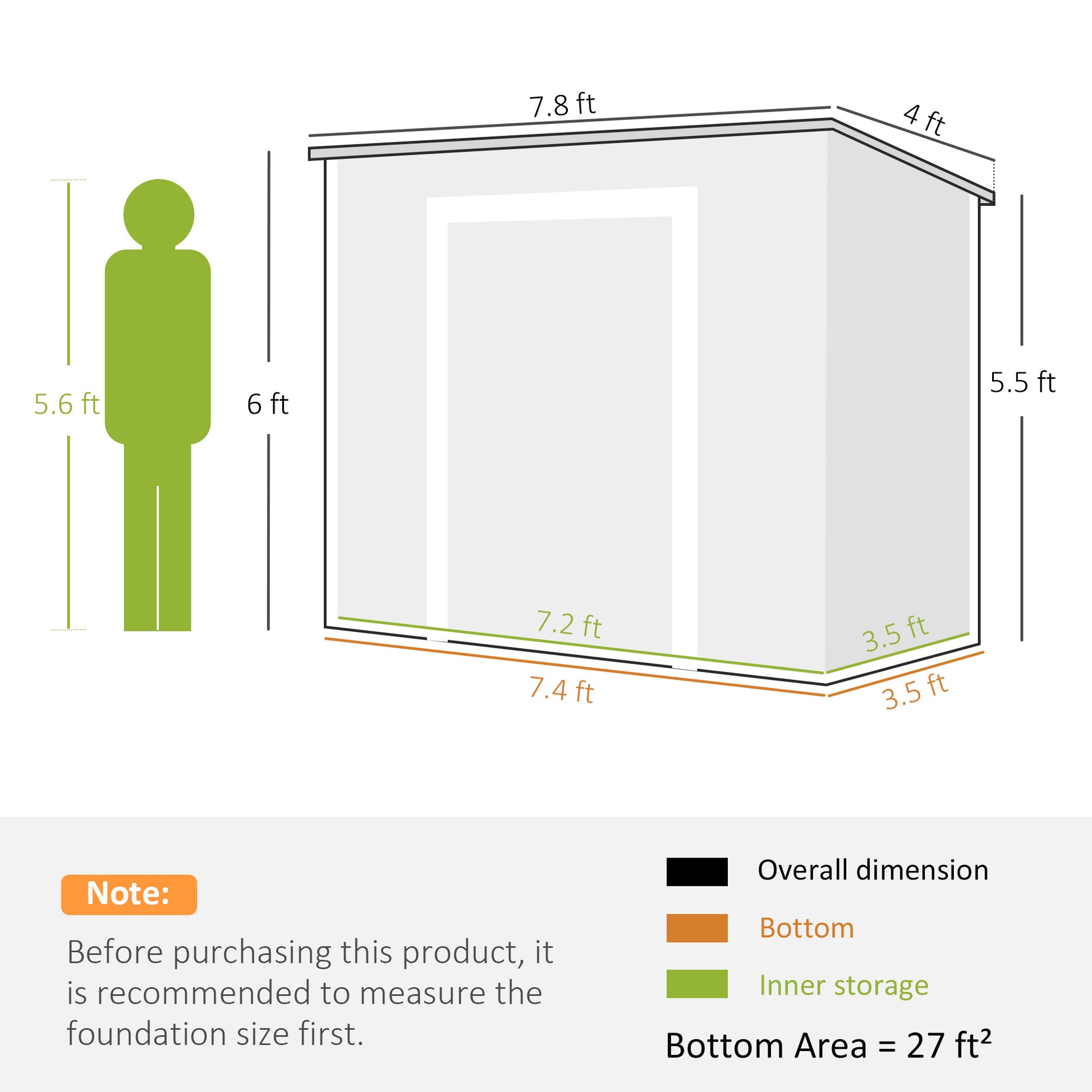 8 ft x 4 ft Plastic Storage Shed with Floor, Light Brown