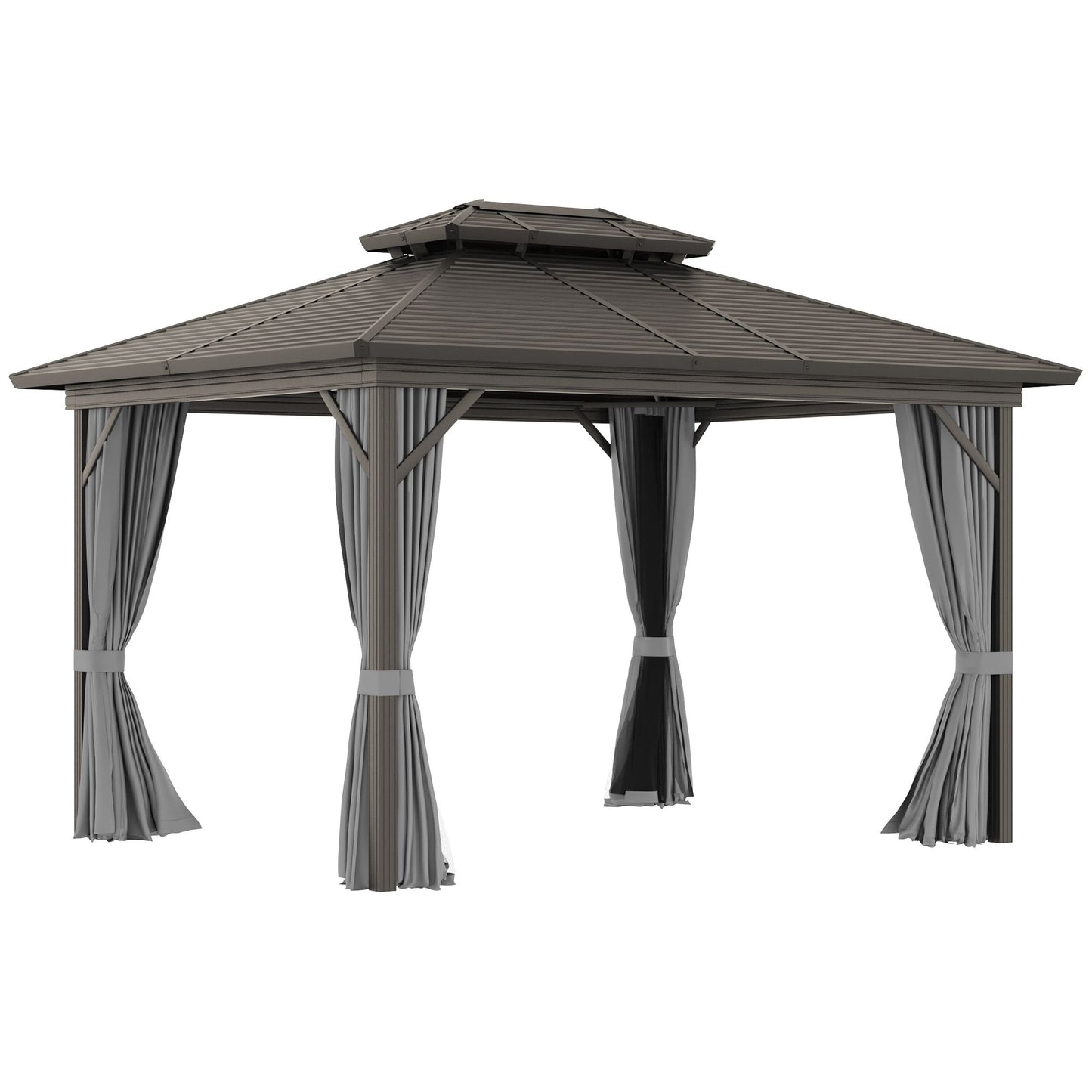 10 ft x 12 ft Metal Gazebo, Gray