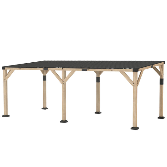 10 ft x 20 ft Metal Gazebo, Light Walnut