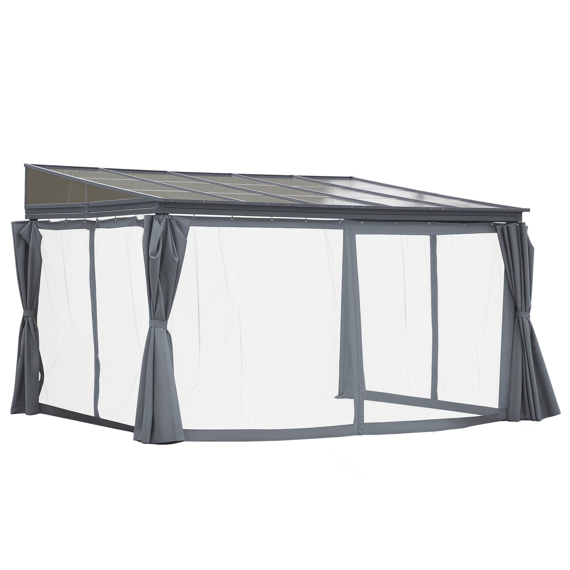 10 ft x 13 ft Aluminum Gazebo with Adjustable Height, Gray
