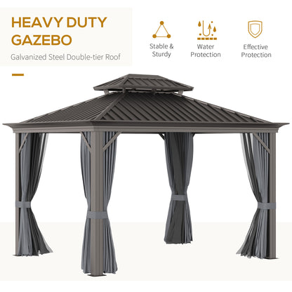 10 ft x 12 ft Aluminum Gazebo, Gray