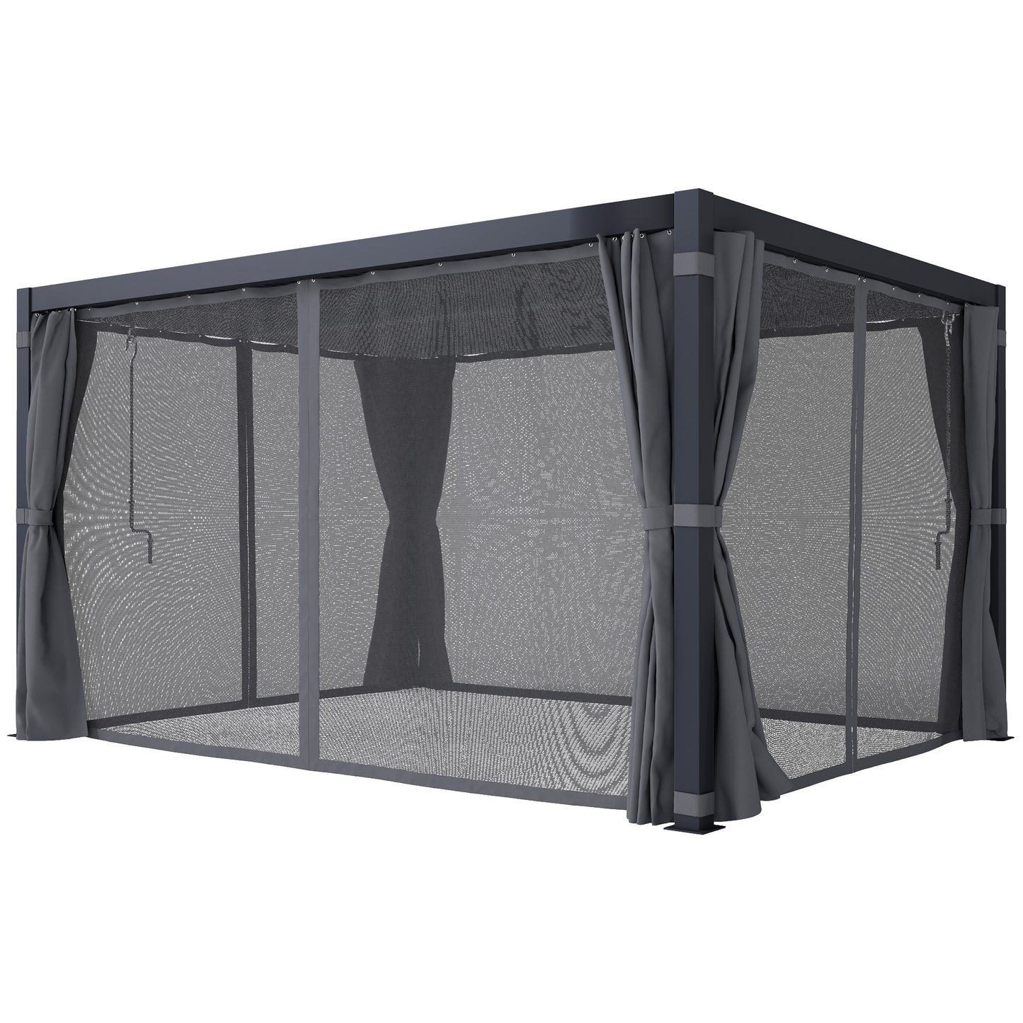 10 ft x 13 ft Aluminum Pergola with Adjustable Height, Dark Gray