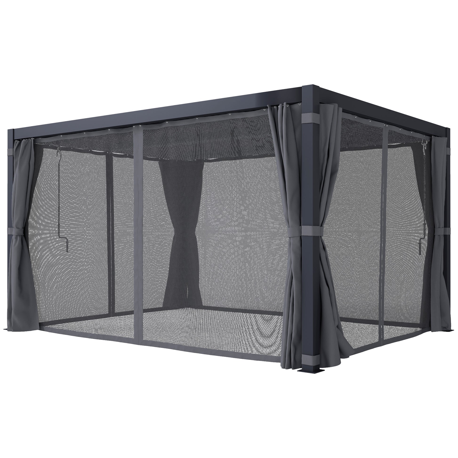 10 ft x 13 ft Aluminum Pergola with Adjustable Height, Dark Gray