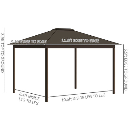 11.9 in x 9.8 in Aluminum Gazebo, Cream White