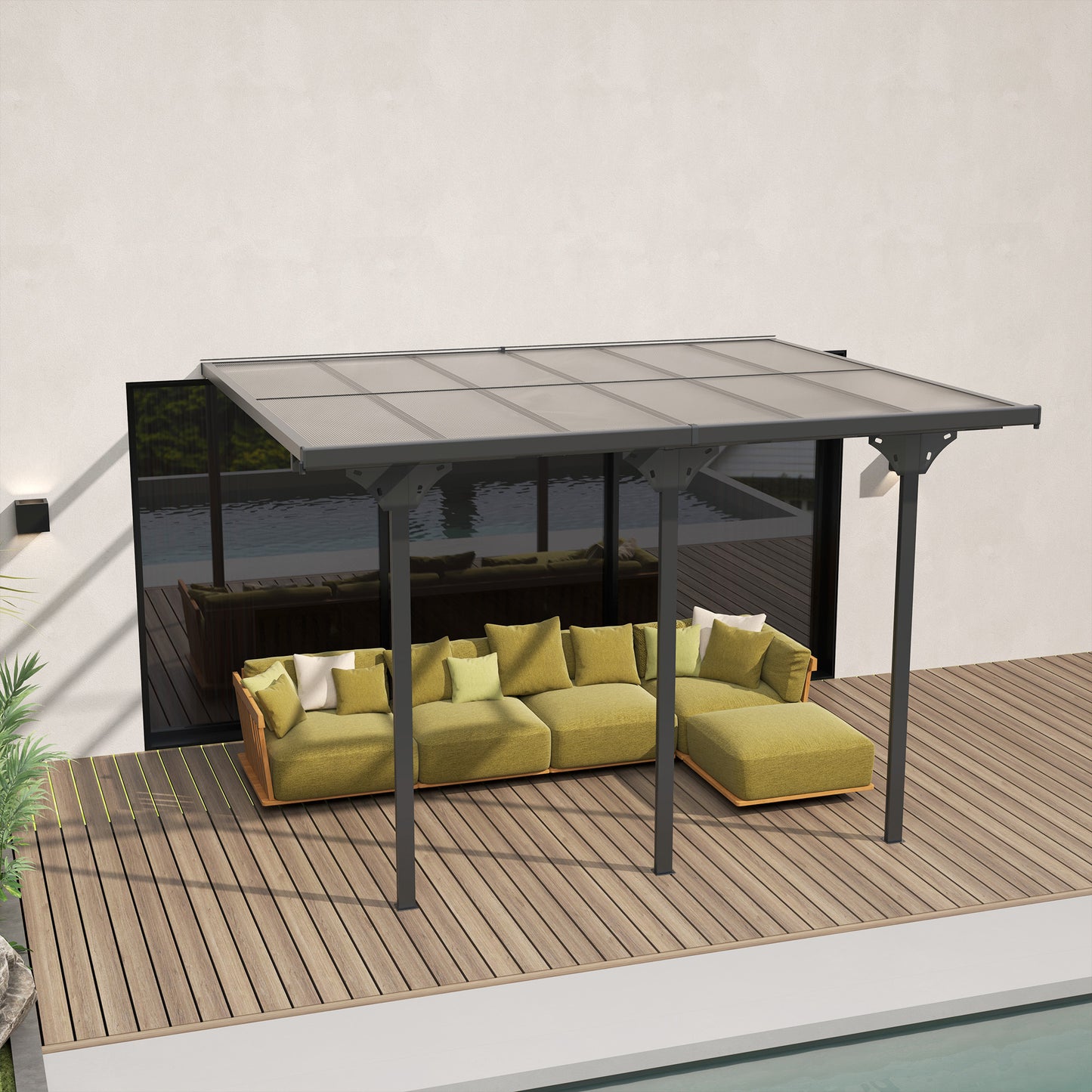 12 ft x 10 ft Aluminum Gazebo with Adjustable Height, Gray