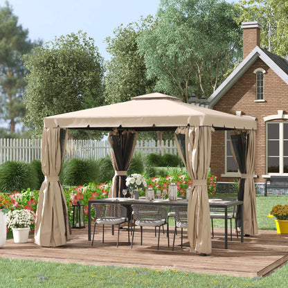 10 ft x 10 ft Aluminum Gazebo, Khaki