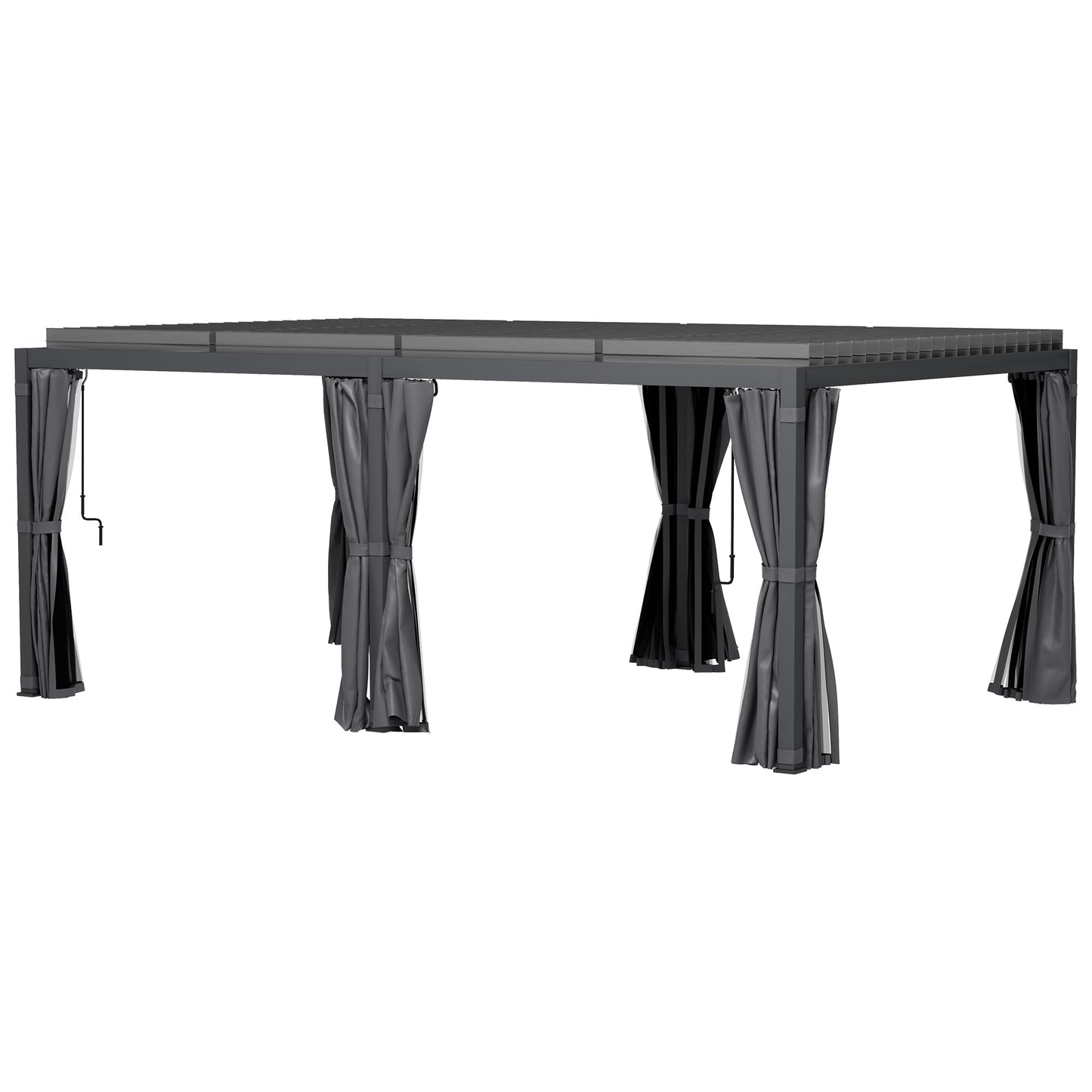 12 ft x 19 ft Aluminum Hardtop Gazebo with Adjustable Height, Dark Gray