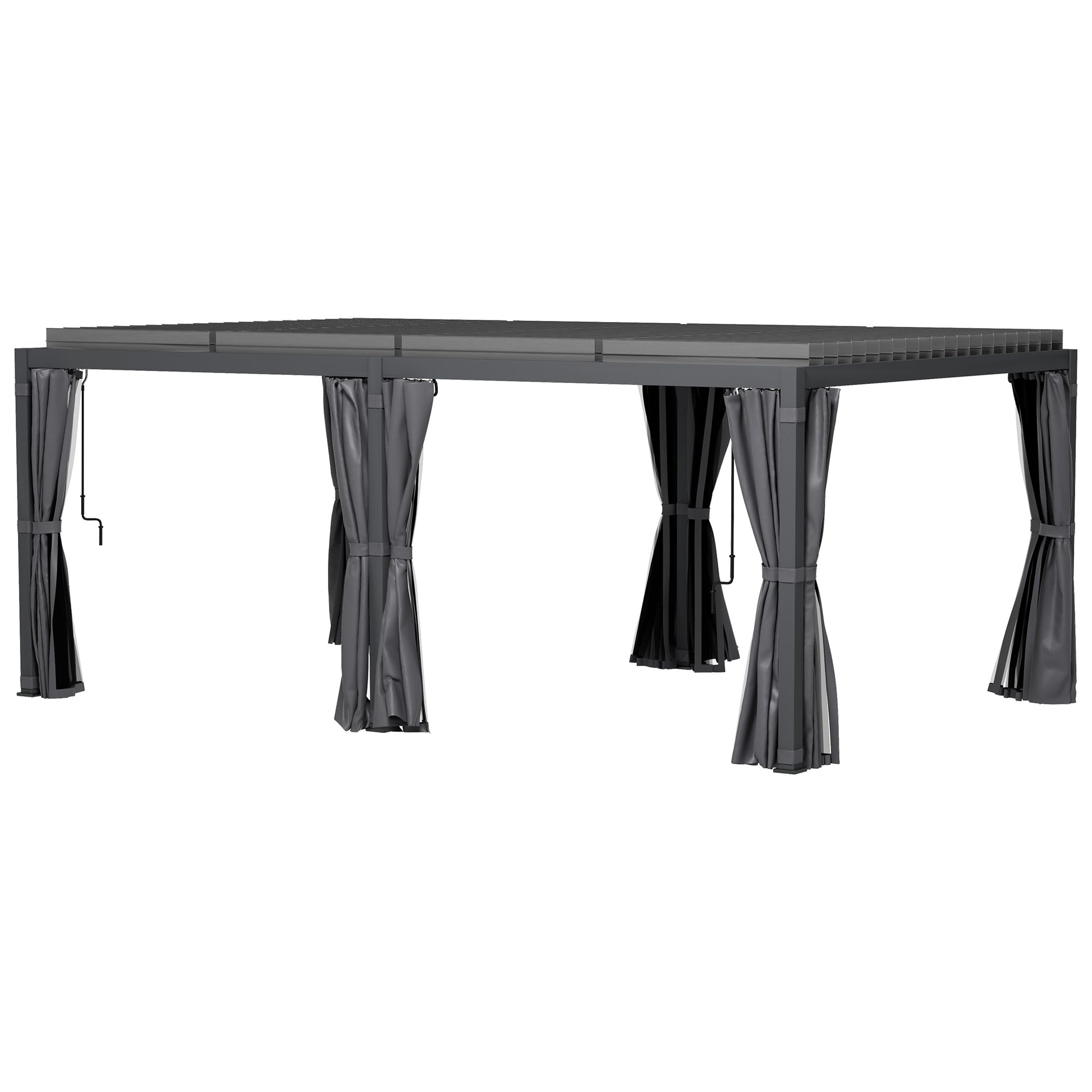 12 ft x 19 ft Aluminum Hardtop Gazebo with Adjustable Height, Dark Gray