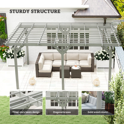 12 ft x 16 ft Wood Gazebo, Gray