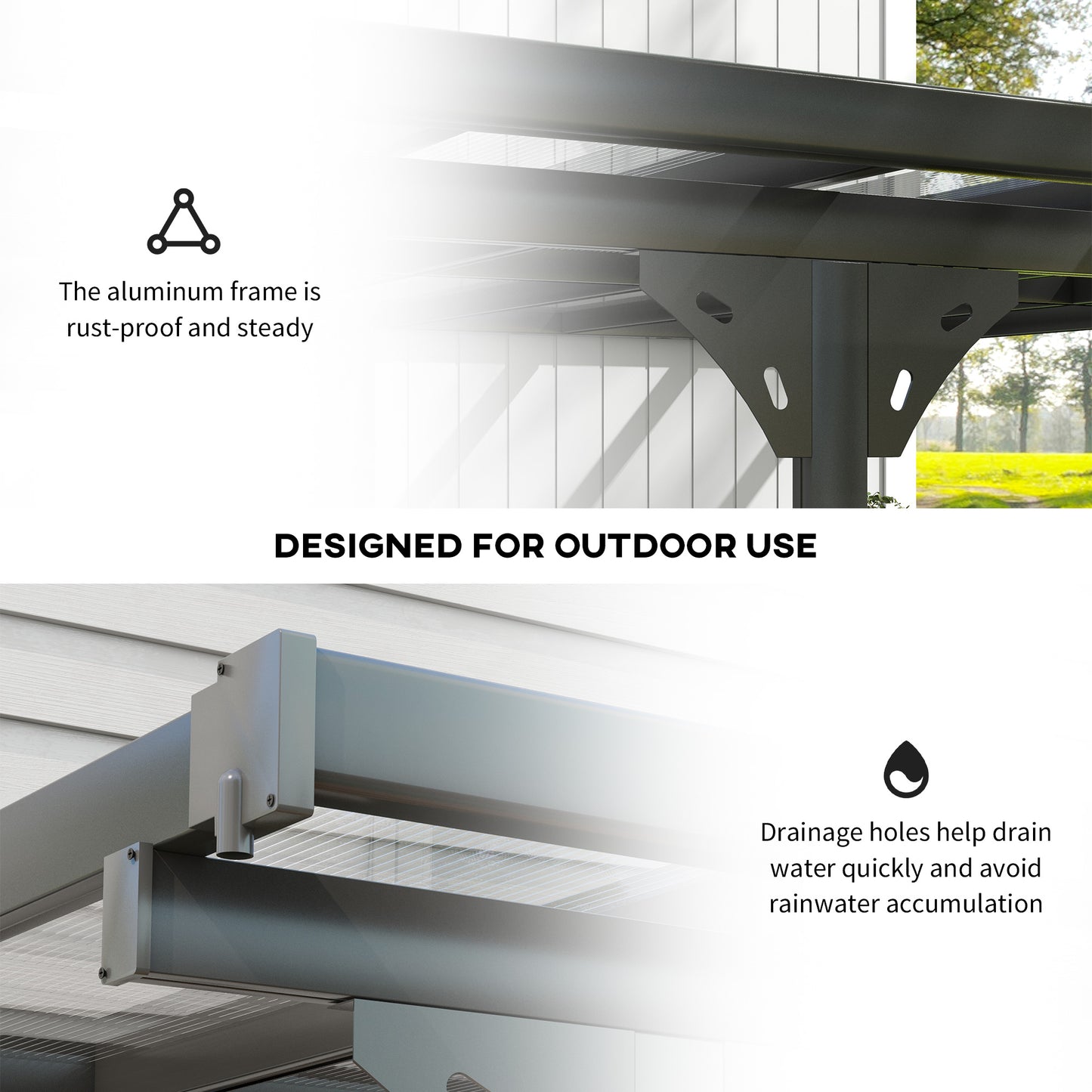 14.5 ft x 10 ft Aluminum Pergola, Gray