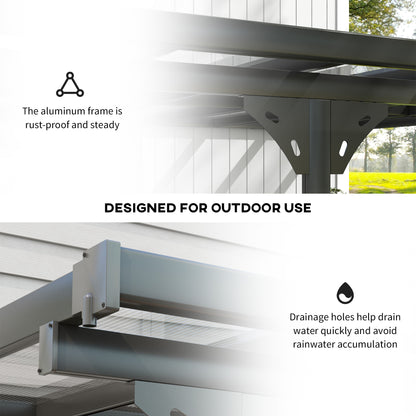 14.5 ft x 10 ft Aluminum Pergola, Gray