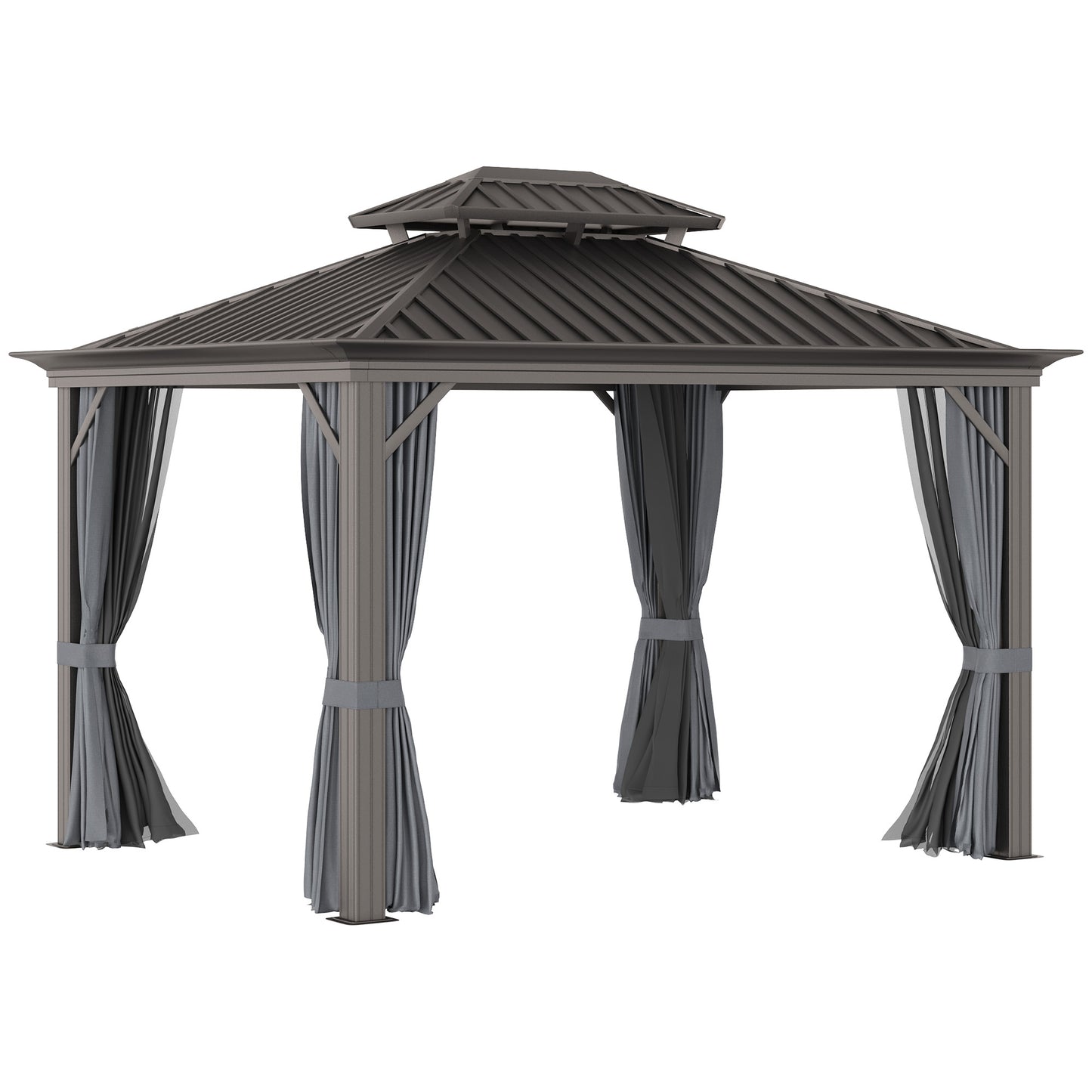 10 ft x 12 ft Aluminum Gazebo, Gray
